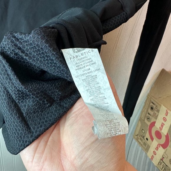 FABLETICS Lana BLACK LONG SLEEVED TOP Mesh Athletic Shirt SIZE Medium - Picture 3 of 6